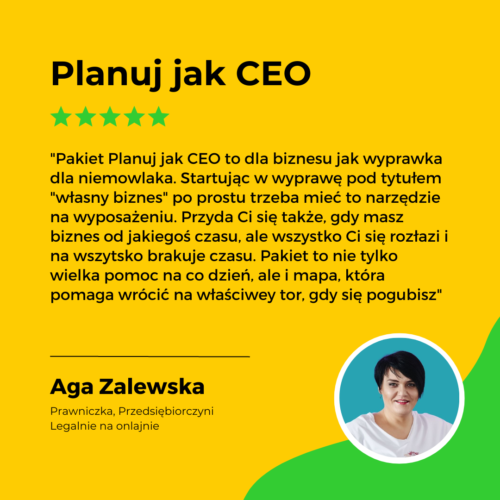 Opinia o PLanuj jak CEO Aga Zalewska